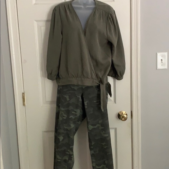 VELVET HEART - Olive Green Wrap Top - Picture 6 of 6